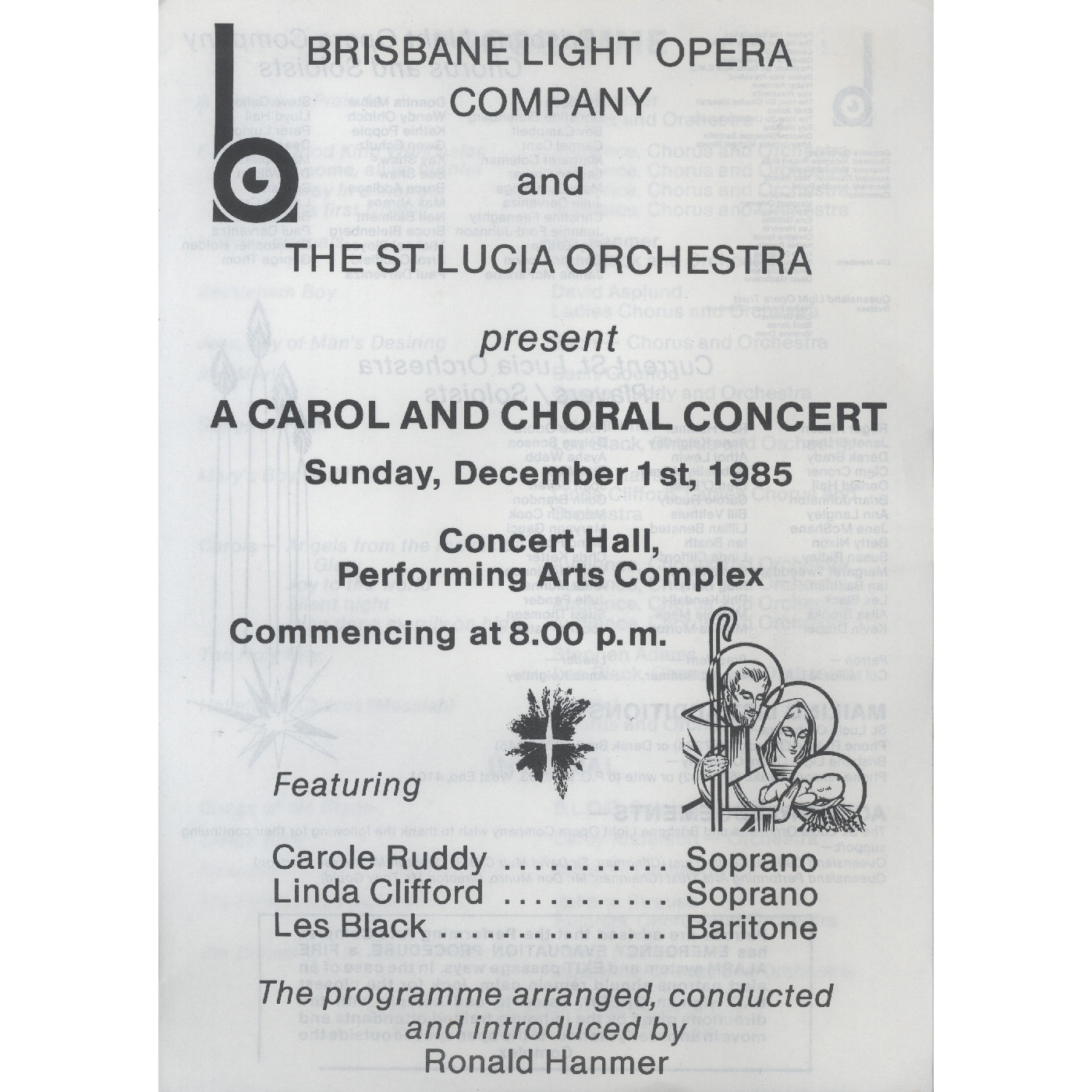 A Carol and Choral Concert, 1985