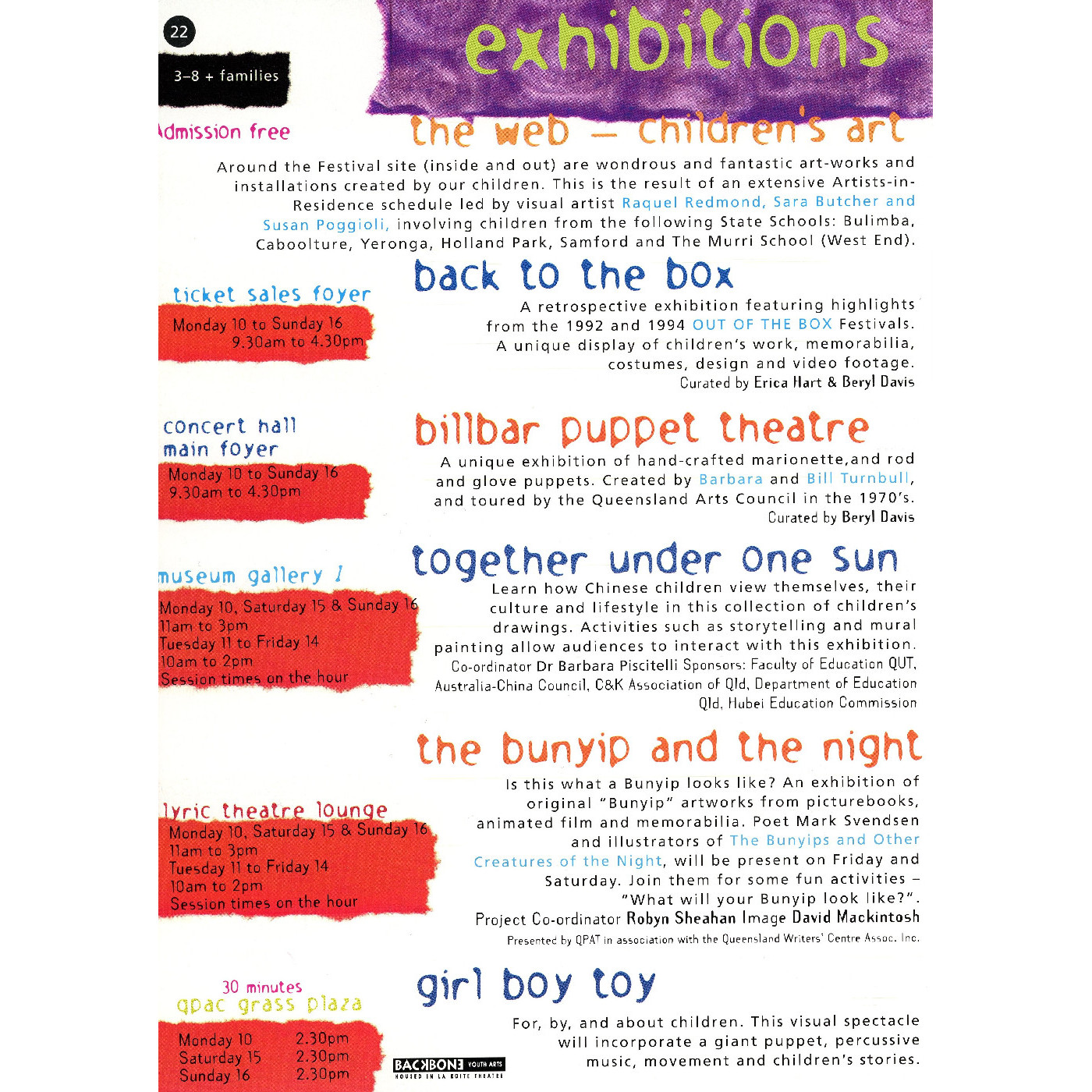 Out of the Box 1996 - Billbar Puppet Theatre Exhibition