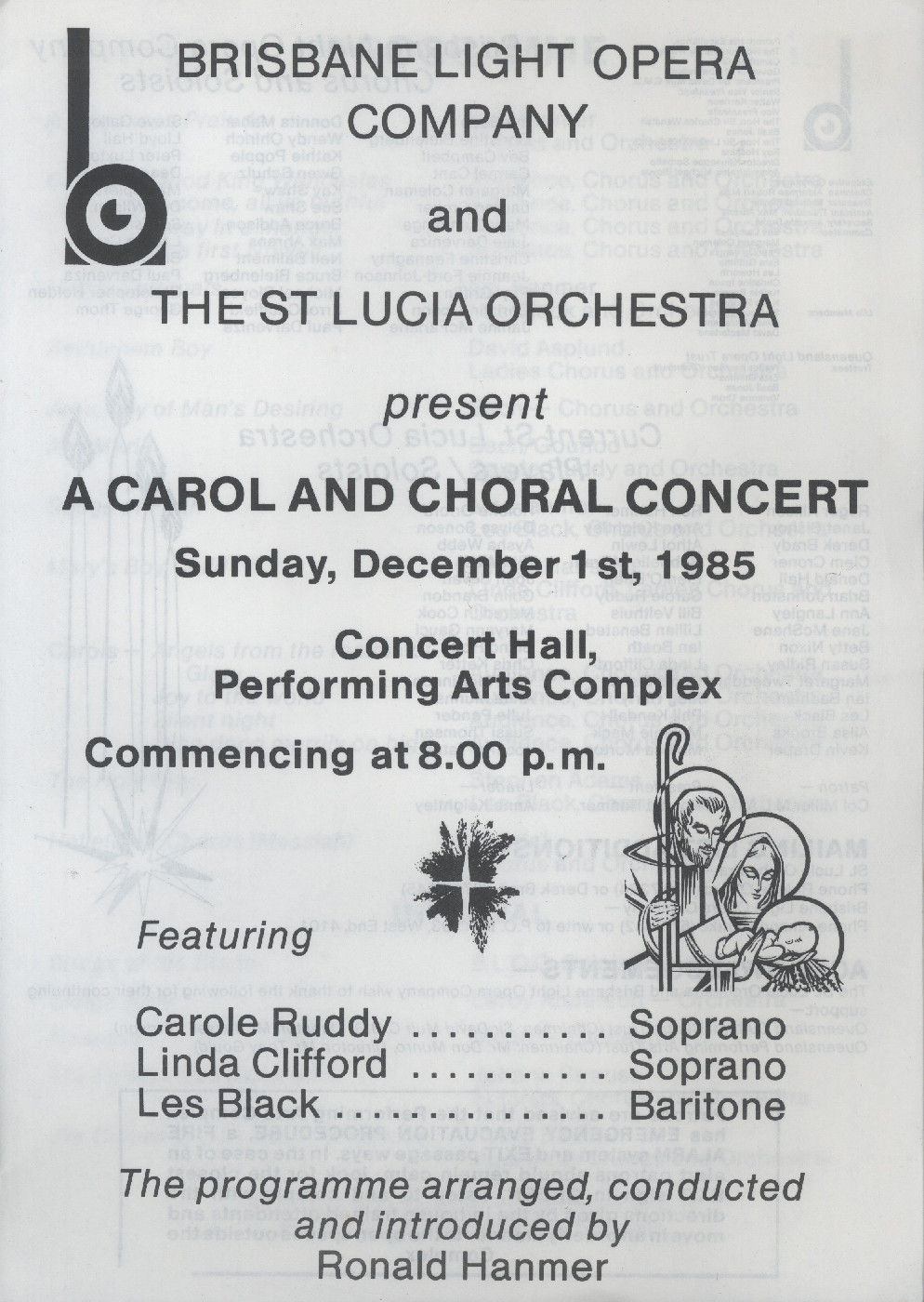 A Carol and Choral Concert, 1985