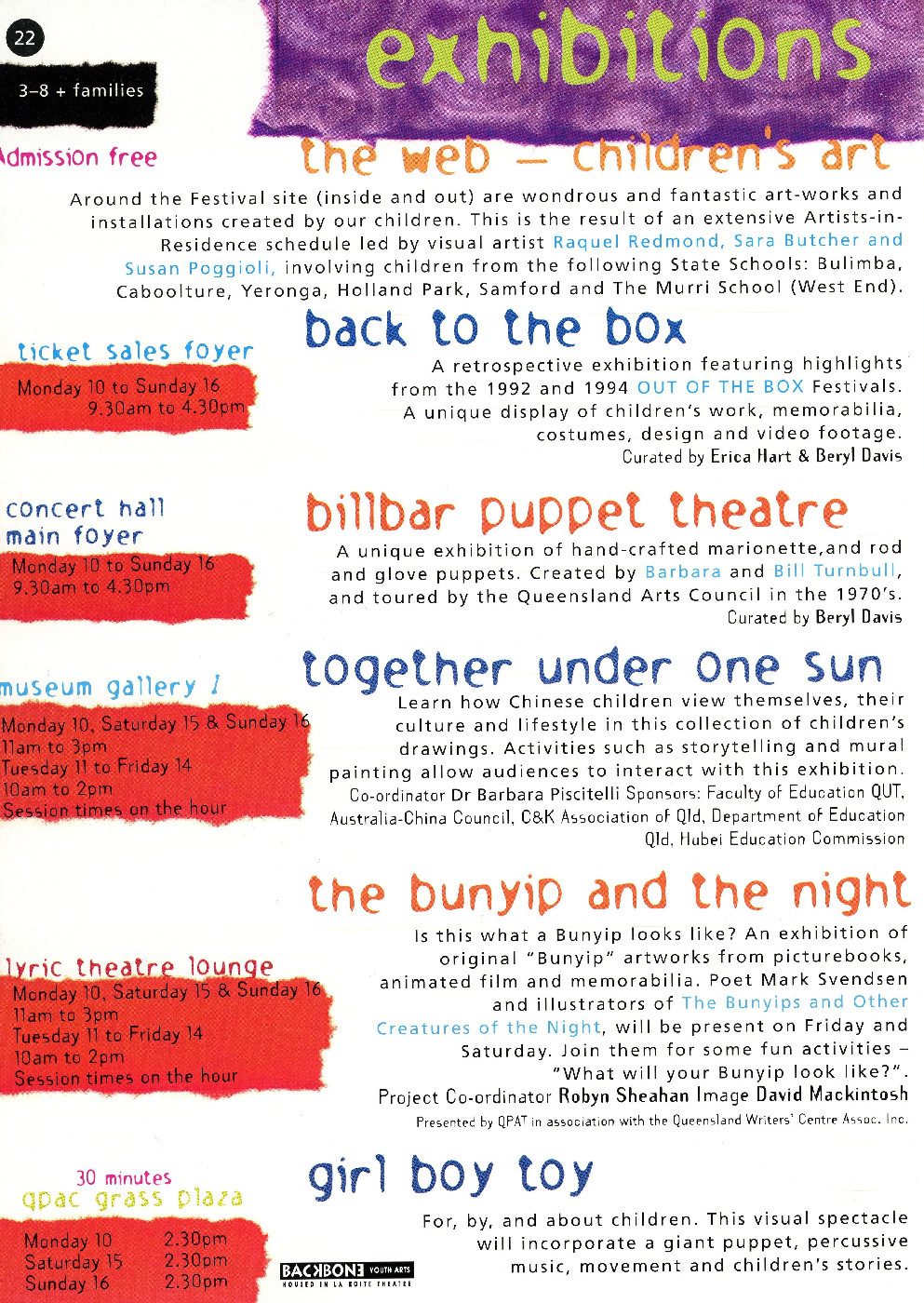 Out of the Box 1996 - Billbar Puppet Theatre Exhibition